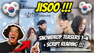 JISOO IS IN A SERIES   Snowdrop Official Teasers 1  4  Script Reading   REACTION [upl. by Christianna434]