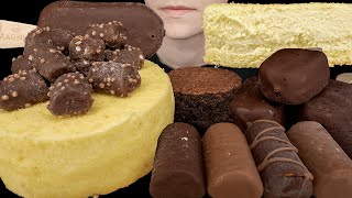 ASMR Japanese Cheesecake amp Chocolate Ice Cream Magnum Dove Oreo Stroopwafel Cookie Sandwich [upl. by Nuahsak]