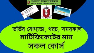 উন্মুক্ত বিশ্ববিদ্যালয়ের সকল কোর্স সম্পর্কে ধারণা  open university all courses in bou [upl. by Manley]