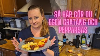 Krämig potatisgratäng med pepparsås och oxfilé [upl. by Marbut]