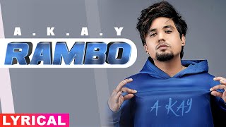 Rambo Lyrical  A Kay  Western Penduz  Latest Punjabi Songs 2020  Speed Records [upl. by Neile]