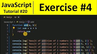 JavaScript Tutorial 20  Exercise using Functions in JavaScript  Programming For Beginners [upl. by Zitvaa663]