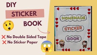 DIY Homemade Sticker Book 📒 How to make stickers ❌ without double sided tape diy sticker twintag [upl. by Seidler64]