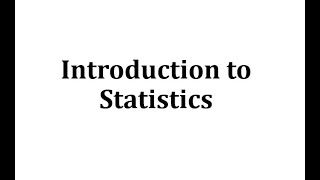 Introduction to Statistics [upl. by Erund]