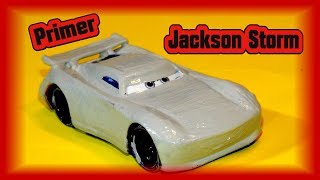 Pixar Cars Primer Jackson Storm with Primer Lightning McQueen and Primer Sheriff from Cars 3 [upl. by Ahsac674]