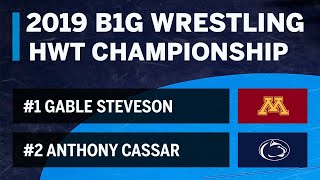 HWT 1 Gable Steveson Minnesota vs 2 Anthony Cassar PSU  2019 B1G Wrestling Championship [upl. by Philina]