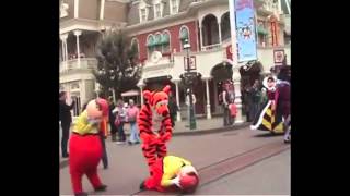 Disney Characters Falling Over At Disneyland [upl. by Bonilla783]