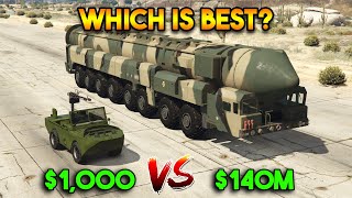 GTA 5 ONLINE  CHEAP VS EXPENSIVE BEST MILITARY VEHICLE [upl. by Anauq]