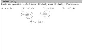 3 Liczby a i c są dodatnie Liczba b stanowi 48 liczby a oraz 32 liczby c Wynika stąd że [upl. by Hsevahb]