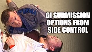 Submission Options from Side Control with the Gi  JiuJitsu Submissions [upl. by Ahsirhcal365]