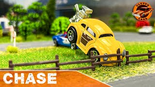 Stop Motion Police Chase with Hot Wheels Diecast Cars [upl. by Gabbey]