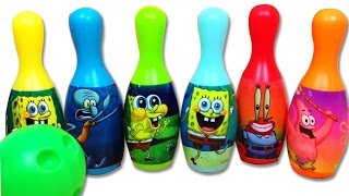 Spongebob Squarepants Toys Nickelodeon Spongebob Bowling Set With Patrick Kids Toys Unboxing [upl. by Lederer]