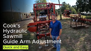 Hydraulic Sawmill Guide Arm Adjustment [upl. by Annairb169]