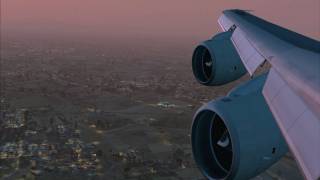 FSX PIA B747300 LANDING IN LAHORE ILS ENGINE VIEW HD [upl. by Acus]