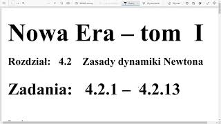 Zrozumieć Fizykę  Nowa Era  tom I  rozdział 43 Zadady dynamiki Newtona 1z1 [upl. by Kinny]