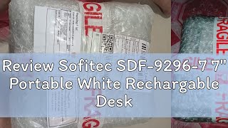 Review Sofitec SDF92967 7quot Portable White Rechargable Desk Fan With Emergency Light Electric Fan [upl. by Sid681]