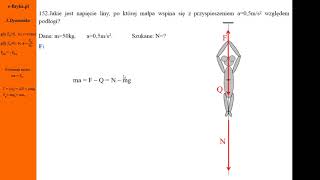 152Fizykamax druga zasada dynamiki małpa wspina się z przyspieszeniem po linie [upl. by Erbma]