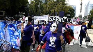 Hundreds in Mexico protest violence against women [upl. by Thorsten]