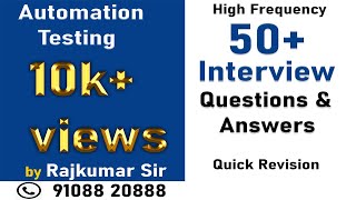 Quick Revision 50 Automation Testing Interview Questions and Answers [upl. by Teryn]