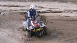 Lewis Winch rescues Warn winch equiped Rhino and Atv from mud hole and up a rock face near Glamis [upl. by Iago481]