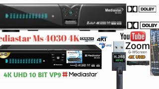 Mediastar Ms 4030 4K Best 4K SatelliteReciver Biss Key Method 2160P 2024 4K [upl. by Aramas571]