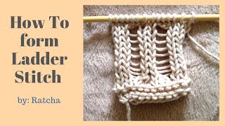 How To Knit and Form Ladder Stitches  2 Ladder Stitch Patterns Included [upl. by Iand6]