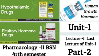 Hypothalamus amp Pituitary DrugsUnit1Lecture4Part2PharmacologyII BSN 4rth semesterIn Urdu [upl. by Bell725]