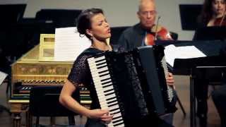 Ksenija Sidorova accordion performs Bach D minor piano concerto  2 min clip [upl. by Hanschen]