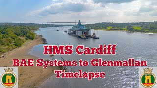 HMS Cardiff on barge to Glenmallan [upl. by Needan326]