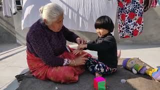 Evania Playing with her grandmother [upl. by Yenreit]