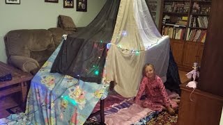 How to build a simple n easy indoor blanket fort  tent for 34 people [upl. by Lietman76]