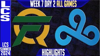 FLY vs C9 Highlights ALL GAMES  LCS W7D2 Summer 2024  FlyQuest vs Cloud9 Week 7 Day 2 [upl. by Karilynn]