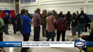 Steady to heavy turnout reported at NH polling places [upl. by Ardel]