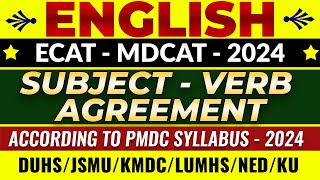 MDCATECAT2024  English  Subject Verb Agreement [upl. by Oj]