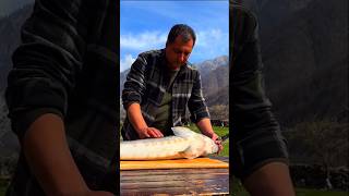 Cooked fresh caviar of huge sturgeon fish serenefoodscapes [upl. by Kania337]