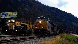 MOW LORAM Ditcher Being Passed by A Eastbound Doubled up Coal Train [upl. by Buchheim]