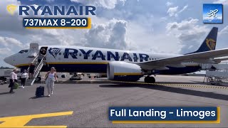 Ryanair 737MAX 8200  Full Landing Limoges Airport LIG [upl. by Yaakov900]