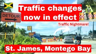 Massive Traffic changes now in effect on Bogue Road in Montego Bay Traffic Nightmare [upl. by Selrac187]