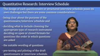 Prof Vibhuti PatelQuantitative Research Interview Schedule 01 [upl. by Nnylram972]