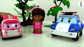 Équipe de Robocars en jouets aide une fille Vidéo en français pour enfants [upl. by Berman796]