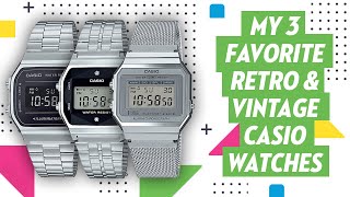 My 3 Favorite Retro Vintage Watches from Casio  Diamonds Mirrors and Metal Mesh [upl. by Cnut]