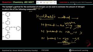 The Kjeldahl’s method for the estimation of nitrogen can be used to estimate the amount of nitrogen [upl. by Matt544]