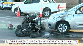 Fuerte choque entre un auto y una moto en zona sur [upl. by Hux975]