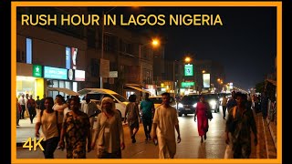 Rush Hour In Lagos Nigeria  Night Life and Busy Road In The MOST Populated African City 4K [upl. by Lewellen]