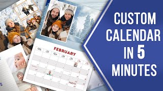 How to Make a Custom Calendar With Pictures 📅 Awesome Design In a Minute [upl. by Simone]