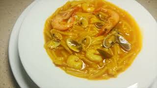 Fideos guisados con coquinas y gambas ¡Una receta buenísima que debes de aprender [upl. by Hale295]