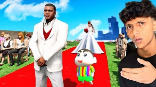 GTA 5 Shinchan Celebrating Franklins Wedding 👩‍❤‍💋‍👨 [upl. by Nyladnek]