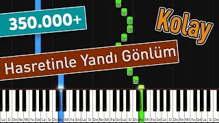 Hasretinle Yandı Gönlüm  Kolay Piyano  Nasıl Çalınır [upl. by Gittle]