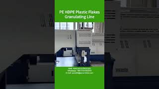 PE HDPE Plastic Flakes Granulating Line Rigid Flakes  Scraps  Chips Granulating Machine  Purui [upl. by Edmanda]