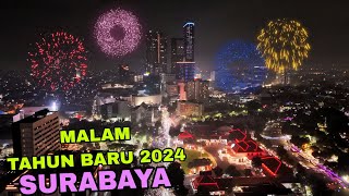 Detik  Detik Malam Pergantian Tahun Baru 2024 di kota Surabaya [upl. by Gurtner]